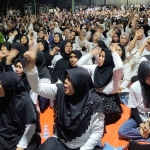 Sebanyak 1.500 lebih relawan Mubarok sedang mengikuti pelatihan saksi di Canggu Jetis Mojokerto, Kamis (17/10/2024) malam. Foto: bangsaonline