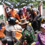 Acara simulasi bencana di Kabupaten Kediri.