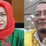 Ketua PDIP Gresik Siti Muafiyah dan Ketua Golkar Gresik Ahmad Nurhamin.