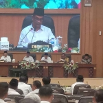 Wakil Bupati Malang, Didik Gatot Subroto, saat menyampaikan rancangan KUA dan PPAS TA 2023 dalam rapat paripurna.