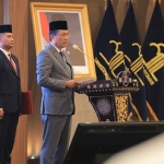 Menteri Hukum saat memberi sambutan.