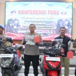 Barang bukti kasus curanmor saat konferensi pers di Mapolres Madiun Kota.