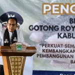 Kepala DPMD Jatim, Budi Sarwoto, ketika memberi sambutan.