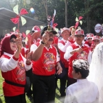 Gubernur jatim H Soekarwo dan istri di sela peringatan Hari Anak Indonesia (HAN) 2018 di Pasuruan, Senin (23/7) tadi pagi.  