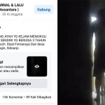 Tangkapan layar video berisi dugaan penganiayaan oleh ayah terhadap anaknya sendiri yang diunggah di Facebook oleh akun Lasur Yanto.