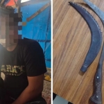 Pelaku beserta barang bukti yang diamankan