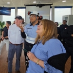 Chairman of the Board Freeport-McMoRanRichard C. Adkerson (kedua kiri), dan Presiden and CEO Freeport-McMoRan Kathleen Quirk (depan), bersama Presiden Direktur PTFI, Tony Wenas (kiri), saat mendengarkan paparan operasional smelter. Foto: Ist