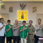 Kapolres Mojokerto Kota, AKBP Wiwit Adisatria menerima kunjungan kerja dari Ketua Umum GP Ansor Kota Mojokerto, Ahmad Syaifullah atau Gus Ipung, Selasa (13/12/2022)