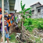 Lokasi ambruknya pondasi rumah warga Desa Pandanrejo, Kecamatan Bumiaji, Kota Batu