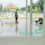 Salah satu taman kota yang kini tengah dalam proses penyelidikan Kejaksaan Negeri Kota Kediri. 