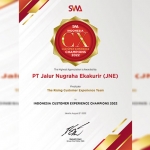 Salah satu penghargaan yang didapat JNE, yakni Sertifikat Indonesia Customer Experience Champions 2022.
