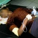 korban saat menjalani perawatan intensif di RSUD Kertosono. foto: soewandito/BANGSAONLINE