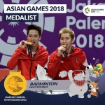 Marcus Gideon/Kevin Sanjaya menyabet emas bulutangkis ganda putra pada Asian Games 2018. 