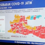 Peta sebaran Covid-19 di Jawa Timur. foto: ist.