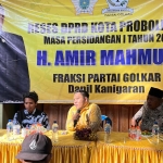 Anggota DPRD Kota Probolinggo fraksi Golkar,  Amir Mahmud saat menggelar acara reses di Tahun Pertama 2024