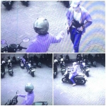 Rekaman CCTV pelaku curanmor di Surabaya.