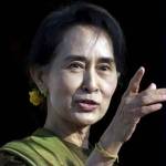 Ketua Partai NLD, Aung San Suu Kyi memenangkan pemilu
paling bersejarah di Myanmar. foto: reuters
