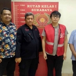 Jajaran Rutan I Surabaya saat menerima Gregorius Ronald Tannur.