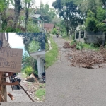 Kondisi jalan rusak yang ditutup warga
