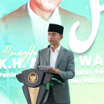 Wapres Gibran saat memberi sambutan ketika menghadiri Haul Mbah Wahab Tambakberas, Jombang.