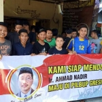 Para pemuda Desa Masangan Kecamatan Bungah menyatakan dukungan kepada Ahmad Nadir agar maju Pilbup Gresik 2020.