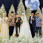 Resepsi pernikahan Sukma yang dihadiri Bupati Pamekasan Baddruttaman, Wakil Bupati Fatah Jasin dan tokoh Pamekasan lain, di samping Menko Polhukam Mahfud MD. Foto: dok. keluarga