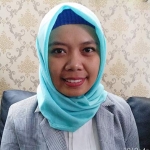 Yudita Retno, Kuasa Hukum Ra, saat mendampingi korban melapor ke PPA Polres Malang Kota, Senin (15/04).