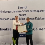 Bukti kolaborasi antara Kejari Blitar bersama BPJS Ketenagakerjaan Cabang Blitar.