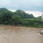 Tempat kejadian Ariang Wimuji Putra terjun ke sungai.
