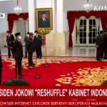 Presiden Jokowi saat melantik menteri baru, Rabu (15/6/2022). Foto: kompas.com
