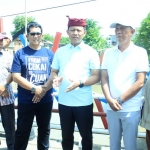 Wawali Pasuruan, Nawawi saat menghadiri pelepasan benih ikan di sungai gembong Kota Pasuruan