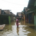 Genangan air banjir di Pasuruan memasuki rumah warga.