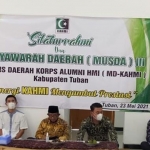 Majelis Daerah Korps Alumni Himpunan Mahasiswa Islam (MD-KAHMI) Tuban sukses menggelar Musyawarah Daerah (Musda) III yang berlangsung di Graha KAHMI Tuban di Desa Sugihwaras, Kecamatan Jenu, Kabupaten Tuban, Minggu (23/5/2021). (foto: ist)