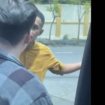 Tangkapan layar video pemukulan kepada mahasiswa di Jalan Majapahit.