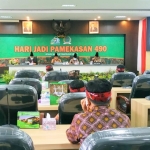 Sidang paripurna istimewa Hari Jadi Kabupaten Pamekasan ke-490 di kantor DPRD setempat.