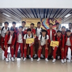 Timnas Indonesia U-17 saat tiba di Surabaya.