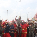 Bupati Pasuruan Pasuruan saat menghadiri acara HUT Satpol PP.