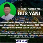 Banner dukungan terhadap Fandi Akhmad Yani agar maju Pilbup Gresik 2020 beredar di medsos. foto: ist.
