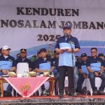 Wakil Bupati Jombang, Salmanudin Yazid saat sambutan. Foto: Aan Amrulloh