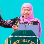 Ketua Umum PP Muslimat NU, Khofifah Indar Parawansa, saat memberi sambutan.