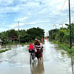 Kondisi banjir di Kecamatan Kartoharjo, Magetan.