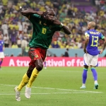 Aboubakar mencetak gol tunggal yang membawa kamerun menang atas brasil 1-0, Sabtu (3/12). 