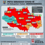 Peta sebaran Covid-19 Kabupaten Tuban.