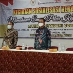 Anggota DPR RI Aminurokhman saat kegiatan sosialisasi kebangsaan di Pasuruan, Sabtu (10/4).
