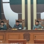 Paripurna DPRD Kabupaten Pasuruan dengan agenda pembacaan nota pengantar KUA PPAS tahun 2024, Senin (7/8/2024).