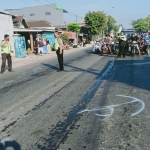 Lokasi kecelakaan di Jalan Raya Desa Kandangan, Kecamatan Krembung, Kabupaten Sidoarjo, Senin (14/6/2021). (foto: ist)