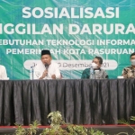 Sosialisasi layanan panggilan darurat 112 oleh Diskominfotik Kota Pasuruan.