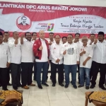 Pengurus DPC Gerakan Arus Bawah Jokowi Tuban saat dilantik.
