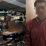 Pelaku dan kendaraan yang diamankaan di Mapolres Gresik. Foto: Ist