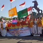 Para pelajar di Tuban saat menyerukan pesan damai untuk seluruh rakyat Indonesia.